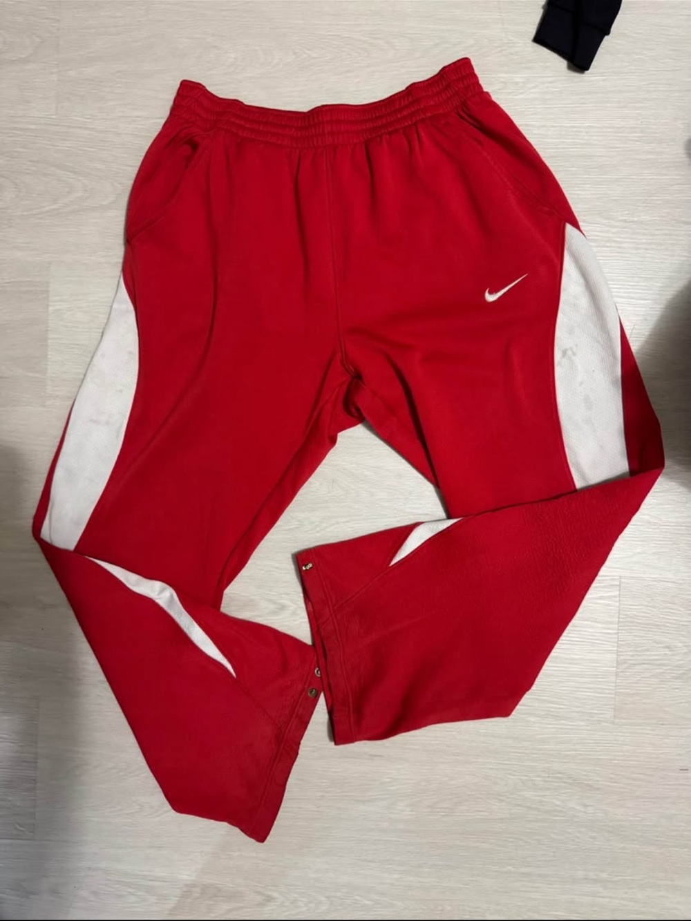 Nike Red Sweatpants with White Side Panels Youth
